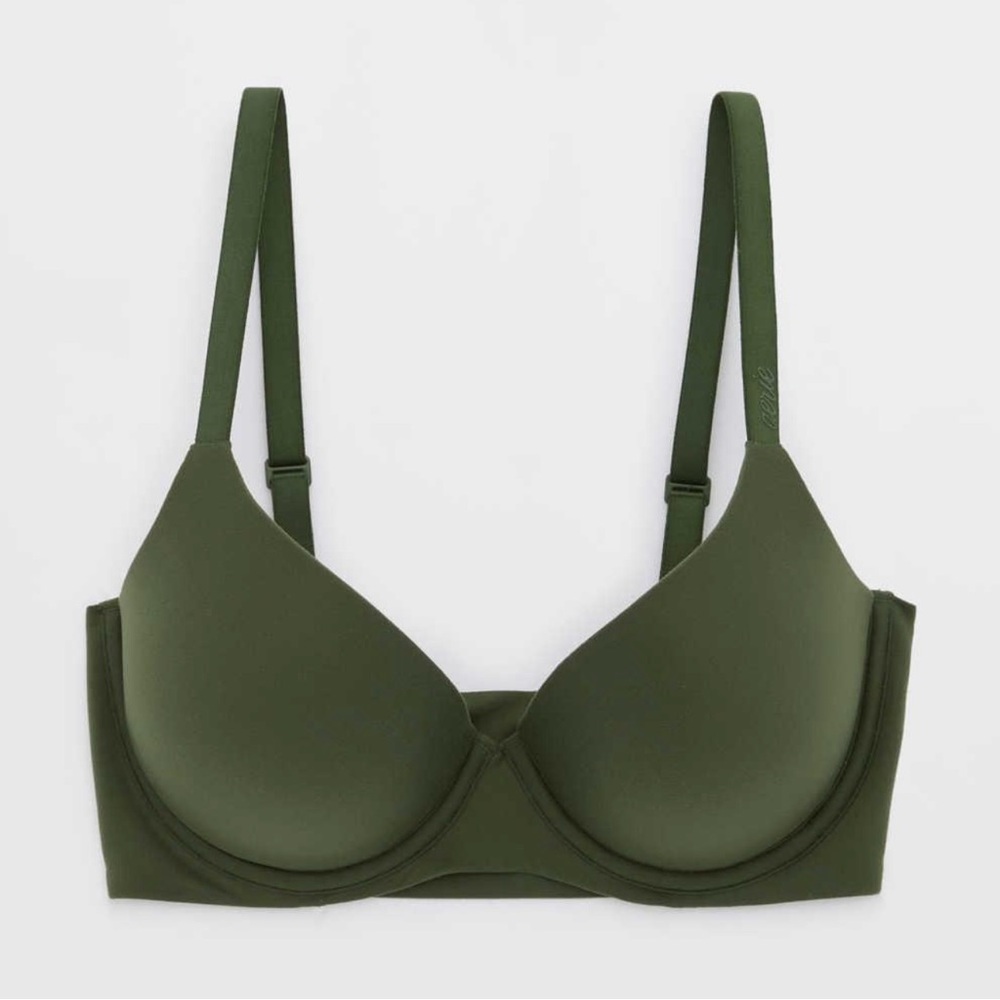 aerie Olive Green Smooth Molded T-Shirt Bra